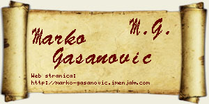 Marko Gašanović vizit kartica